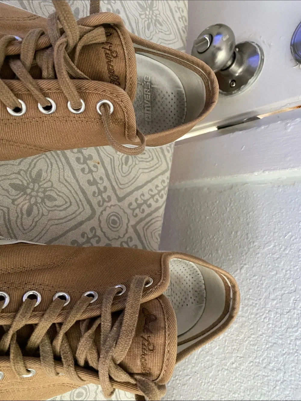 Converse Tan Canvas Low-Top Sneakers with White Rubber Sole - Picture 7 of 7